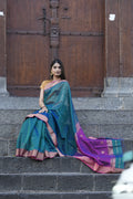 Lotus Buti Contrast Pallu with Blouse