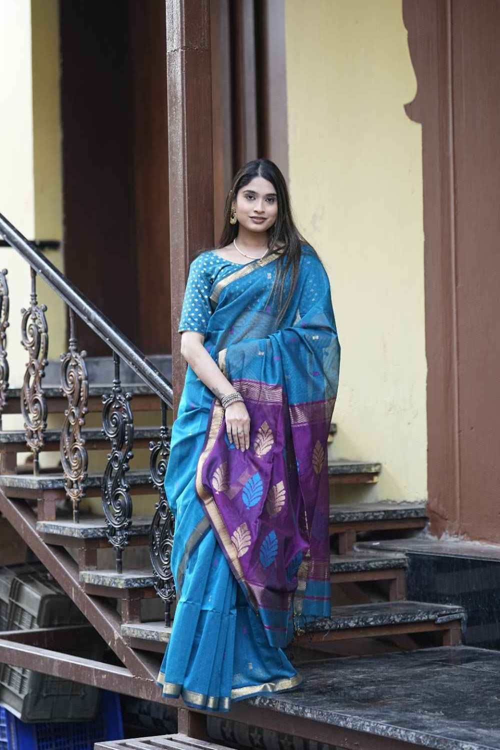 Rayva weaving Contrast Pallu